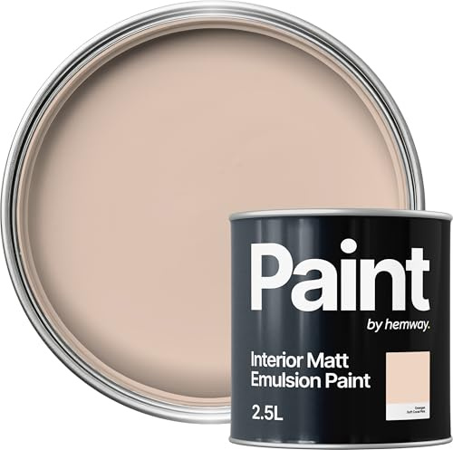 Hemway Soft Coral Pink Paint 2.5 L, Indoor Matt Finish, One Coat, Wall Paint, Acrylic & Water-Based Emulsion, Quick Dry & High Coverage for the Kitchen, Bathroom & Bedroom Walls & Ceiling