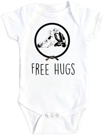 NOFO VIBES Free Hugs Circle Belt Brazilian Jiu Jitsu - Baby Boys Girls Clothes Infant Romper Bodysuit One-Piece Funny Cute born Infant Outfit (Size: 12M Short Sleeve)