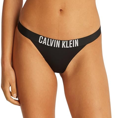 Calvin Klein Damen Bikinihose Brazilian mit Logobund, Schwarz (Pvh Black), S