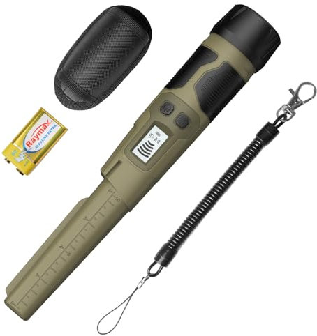 Ulhund New Metal Detector Pinpointer, Fully Waterproof Handheld Metal Detector Wand with LCD Screen, High Accuracy Pinpointer for Adults & Kids, 3 Modes