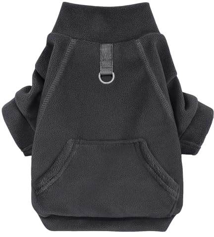 Mosucoirl Abrigo para Perros, Chaqueta Térmica con Capucha, Ropa de Algodón con Bolsillo (Negro, XXL)