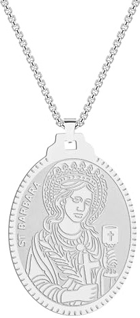 Hao Wu Xuan Corde chaîne Sainte Barbe médaillon Collier pour Les Femmes Religion Bijoux Amulette Mode Ancienne Hommes Pendentif Collier Cadeau