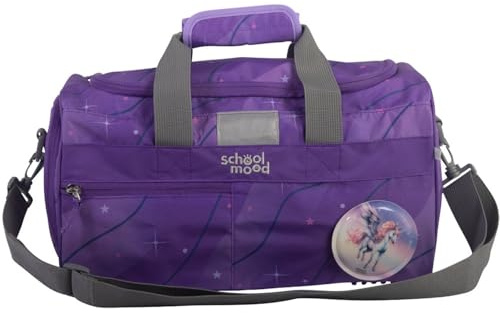 School-Mood Sporttasche für die Grundschule - Geräumig, mit Nassfach, Reißverschluss, abnehmbarem Schultergurt & reflektierenden Flächen, Trainingstasche & Freizeittasche (Marie Pegasus)