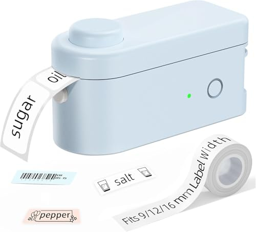 Makeid etikettskrivare L1, Bluetooth-etikettmaskin och etikettmaskin självhäftande (SD-version, blå)