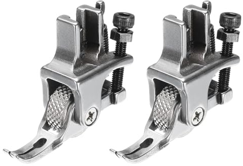 sourcing map 2pcs Adjustable Sewing Presser Foot with Wheel Stainless Steel Zipper Presser Foot Stitching PVC Leather Fabric for Industrial Sewing Machine