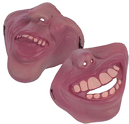 Mipcase 2Pièces Masque Latex pour Halloween Demi Masque de Vampire Accessoire pour Déguisées et Carnaval