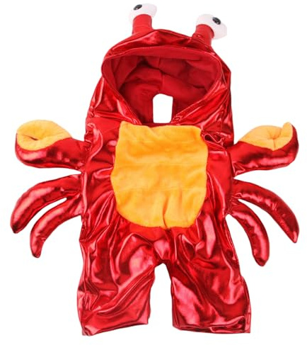 Hundkrabbsdräkt – halloween krabba – outfit för små medelstora hundar, husdräkt med klor | rolig röd huvtröja för hundar och, söta nyheter valpkläder för festlig klänning