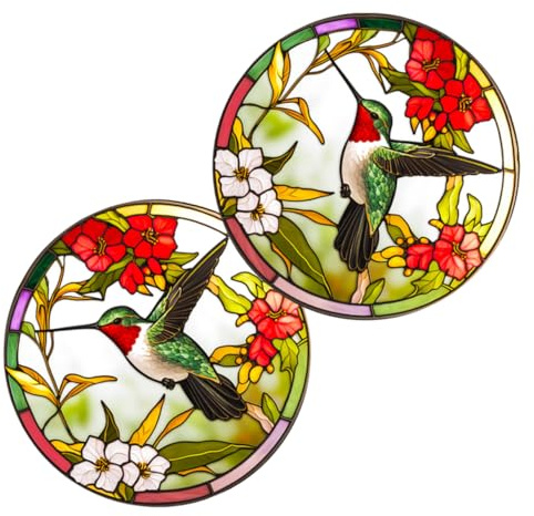 ULTECHNOVO 2 Piezas Pegatinas Anticolisión para Ventana con Diseño de de Adhesivo Estático Decoración para Hogar y Protección de Aves