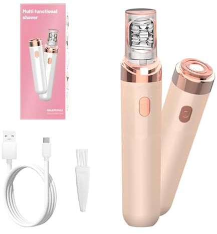 EpilSmooth Pro - Épilateur visage facial femmes électrique 2 en 1 rechargeable avec lumière LED, design compact indolore pour visage menton lèvre supérieure