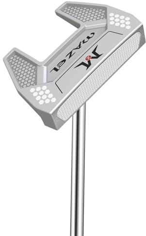 MAZEL Golf Mallet Putter with CNC Milled Face for Men and Women, 35 Inch Stainless-Steel Shaft Provides more Consistency and Stability (Silver(Zero Torque))
