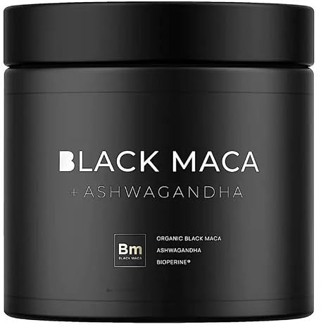 Ekologisk svart Maca rot. Ashwagandha - Men Tillägg | För män med högpotensenergi, humör och prestationsstöd, vegansk och icke-GMO-formel