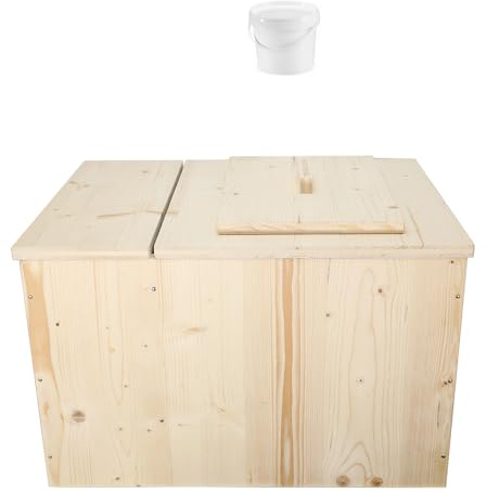 Toilette sèche avec bac à copeaux de bois, livré avec seau 20L - Fabrication artisanale Française - N2
