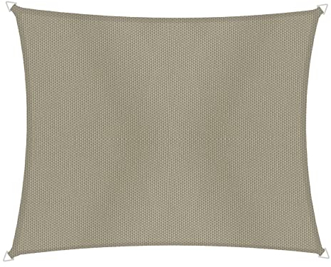 Windhager Sonnensegel Cannes Rechteck 3 x 4 m, Sonnenschutz für Garten & Terrasse, UV- und witterungsbeständig, taupe, 10742