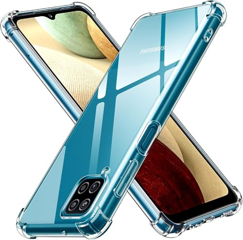 iVoler Cover per Samsung Galaxy A12 / Samsung Galaxy M12, Custodia Trasparente per Assorbimento Degli Urti con Paraurti in TPU Morbido, Sottile Morbida in Silicone TPU Protettiva Case