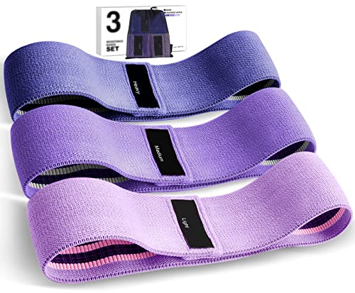 Suright Resistance Bands, Exercise Band with Set of 3, Fabric Resistance Bands Workout with Non-Slip Design for HIPS & Glutes Booty Bands for Women and Men Fitness,Strength Training,Yoga,Pilate