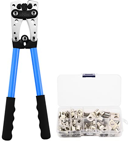 Alicates de Terminals Herramienta de Crimpado TEENO y 60 Terminales, Crimpadora Terminales Electricos, Alicates Cortadores de Cables Multifuncionales con Mango Antideslizante Para Electricista