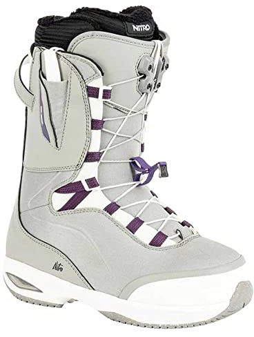Nitro Damen Snowboards Faint TLS '23 All Mountain Freestyle Freeride Schnellschnürsystem Boot Snowboardboot, Grey-Purple, MP 26,5 // EU 40 2/3 // US 9