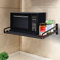 SanBouSi Mikrowellen-Halterung zur Wandmontage, Space Aluminium Mikrowellenhalterung Mikrowelle Regal Ständer für Küche 50 x 39.5cm, Schwarz