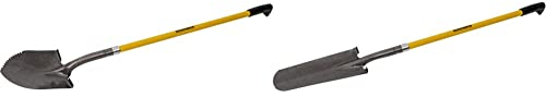 Roughneck ROU68044 Long Handled Serrated Edge Shovel,Yellow & Black,1460mm/57½ & ROU68237 Long Handled Drainage Shovel 1460mm/57½