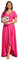 Ever-Pretty Robe pour Mariage Invité Femme Longue Asymétrique Manches Courtes Col V Fendue Fluide Chic Rose Rouge 54