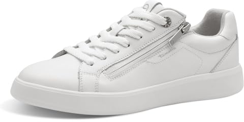 Tamaris Damen Low-Top Sneaker, Frauen Sneaker,Wechselfußbett,Comfort Lining,Papaw,Pass-Form,Pepper,Pflege-leicht,qualitaet,Trend,White,37 EU