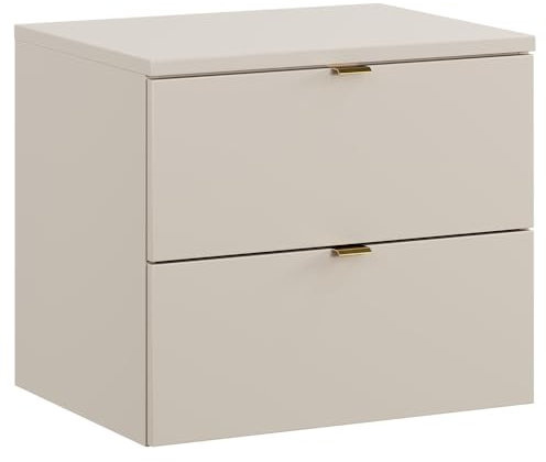 Lomadox Mobile lavabo 80 cm in cashmere opaco 2 cassetti