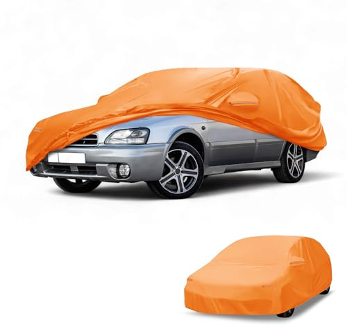 Partuto Copertura Auto Impermeabile Stagioni Automotive Esterna Anti-UV Protezione dal Sole e dalla Pioggia Copertura Completa per Subaru Legacy 210D-PU Arancione con Strisce Riflettenti