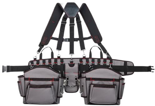 Werkzeuggürtel Mit Hosenträgern, Einstellbarer Werkzeugbeutel, Elektriker Utility-Gürtel 88x83 Cm/34.65 X 32,68 Zoll Freisprecheinsatz/komfortable Passform Für Gartenarbeit Im Innenbereich Im Freien I