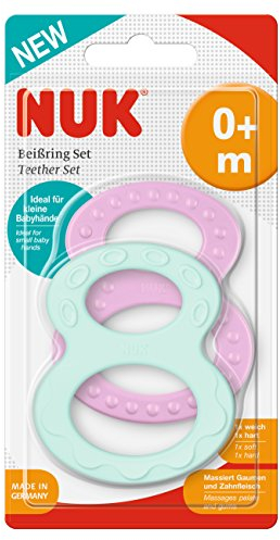 NUK Juego de mordedores con diferentes superficies, a partir de 0 meses, 2 unidades, multicolor