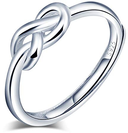 Anillo abierto de plata de ley 925 para mujer, con símbolo de infinito, plata, anillo de boda, tamaño ajustable, Anillo de compromiso