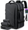 LOVEVOOK Rucksack Handgepäck Flugzeug, Reiserucksack Handgepäck Flugzeug, Handgepäck Rucksack Business Rucksack Herren Damen Laptop Rucksack für 18 Zoll Travel Backpack, Schwarz