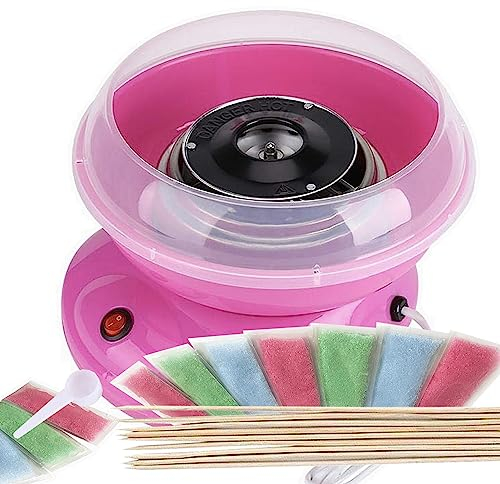 SIDRAL – Máquina para Algodón de Azúcar + 10 Palos + 10 Monodosis Azúcar, Fácil Uso Adultos, Maquina Algodón de Azúcar