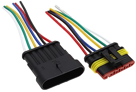 eMagTech 6 Pin Electrical Wire Connector AWG Terminal Car Auto Waterproof Wire Connector Plug for Currents Up to 10A Automotive Replacement Parts 8cm Length