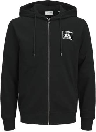 Jack & Jones Jjone Color Sweat à Capuche zippé d'été, Noir, S