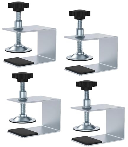 4 morsetti a C, morsetto a vite in acciaio inox, morsetto da tavolo regolabile con cuscinetto antiscivolo, morsetto a vite, piccolo per cassetto, fai da te (dimensioni come da immagine)