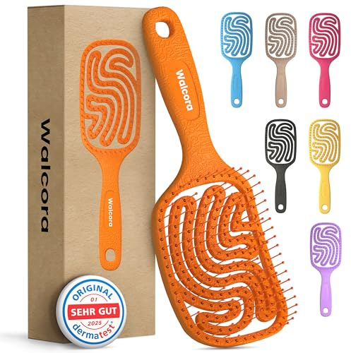 Walcora Spazzola Capelli Districante – Scioglinodi Anti Nodi – Per Capelli Ricci, Lisci, Fini, Bagnati e Lunghi – Hair Brush Anti Rottura per Donna, Uomo e Bambini