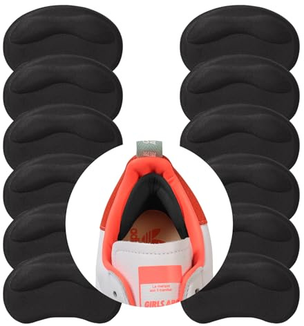 GQTJP Heel Pads for Shoes Too Big, Black Grips Liners, 6 Pairs