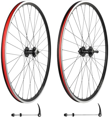 WEEROCK 700C Bike Wheelset, Front and Rear Wheel Set for 700 Road Bike, Gravel Bike, Aluminium Alloy Double Wall Rim, Compatible with Disc Brake and Rim Brake, Suits for 7-11 Speeds Cassette Sproket