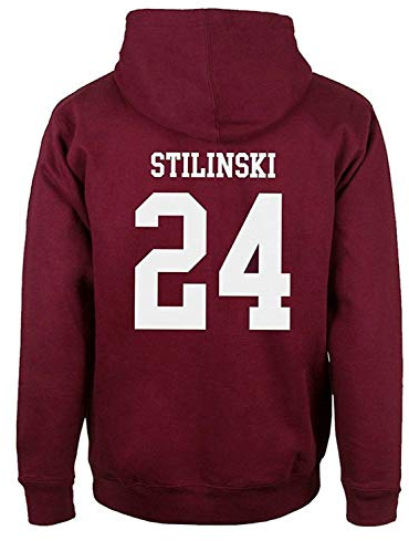 ShallGood män casual mode huvtröja lacrosse huvtröja varg 24 tonåring stilinskidor sweatshirt dragsko pullover toppar röd stilinskidor 24 EU S, Röd Stilinski 24, S