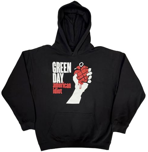 Green Day Hoodie American Idiot Band Logo Official Mens Black Pullover