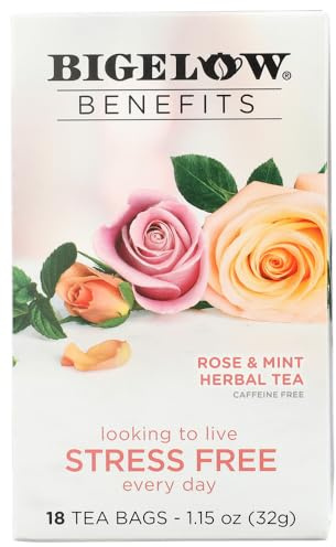 Bigelow Tea Bigelow RCB01027 Benefits Decaf Rose Mint Tea Bags, 18/Box