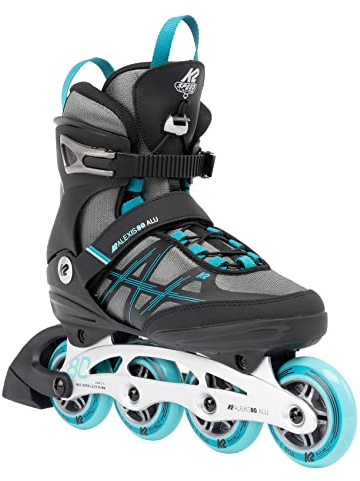 K2 30G0417 Inline Skates, Grau - Cyan, EU: 42 (UK: 8 / US: 10.5)
