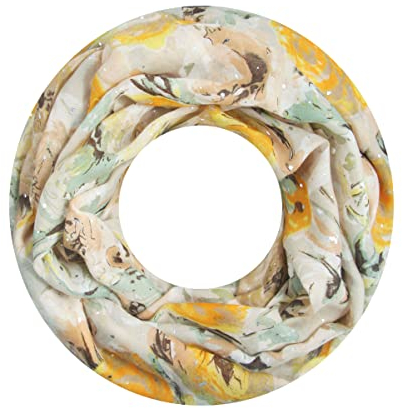 Majea Damen Loop Schal Schlauchschal Halstuch (880021) (beige 5)