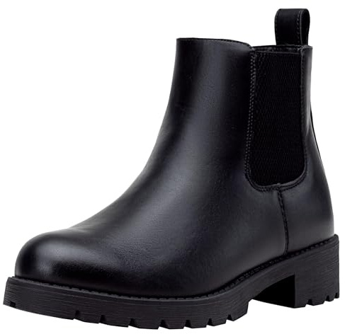 Vepose Women's 9607 Chelsea Ankle Boots Pull-On Booties, Black, Size 11M US (CJY9607 Black 11)