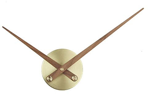 Timelike 3D-Uhrzeiger, Große Wanduhrzeiger, nadelförmig, Für Wanduhren zum selber Bauen, Dekoration, Quarz-Uhr-Mechanismus (Golden+wood-10CM)