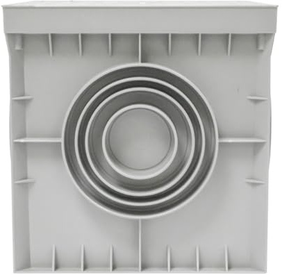 Arqueta Estanca de Suelo Electrica Gris Cuadrada con Tapa Ciega IP54 Arqueta de Riego y Electricidad Arqueta de PVC para Jardín, Drenaje Riego, Instalaciones Eléctricas Tuberías (1, 400x400 mm)