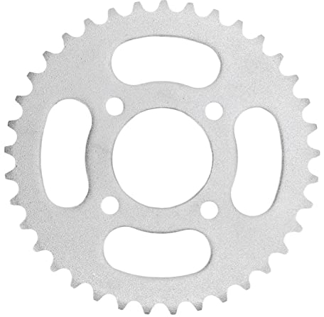 Tissting 37 Zähnen Kettenrad Hinterrad 48mm ID 420 Ketten 4 Löcher Silber Stahl Motorrad Ritzel Zahnkette für 50cc-125cc Go Kart, ATV, Trike Motorrad, Dirt Pit Bike