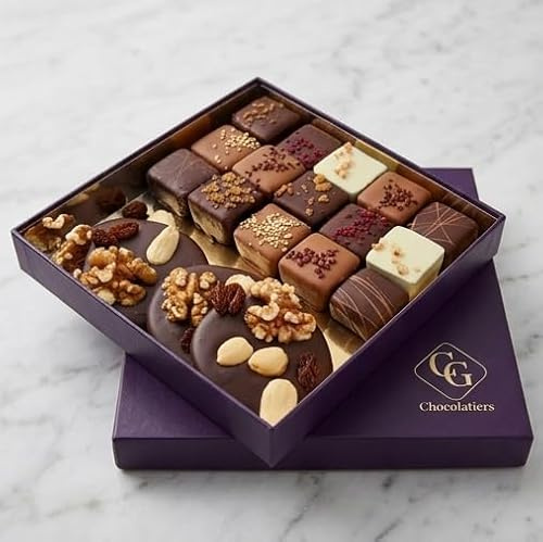 CG CHOCOLATIERS - Boîte de Chocolats Excellence 220g, Panier Garni Coffret Gourmand à Offrir, Idéal pour un Cadeau de la Fête des Mères, la Fête des Pères, un Anniversaire, Noël ou une Retraite