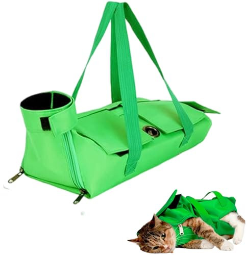 Bolsa de retención de uñas para Gatos,arnés de baño Ajustable,Bolsa de Aseo Multifuncional para Mascotas,sin rascarse para Cortar Uñas, Bañarse,Examen