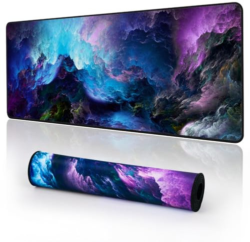 YUWLDD Gaming Desk Mat (31.5 x 11.8 x0.12 inch), Washable Laptop Desk Mat with Anti-Slip Rubber Base, Extended Mouse Pad for Office & Home